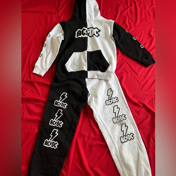 AC/DC Other - AC/DC Monochrome Split Hoodie and Joggers